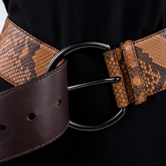 PRADA BROWN CLASSIC BELT | WOMENS SIZE 80CM - Picture 3 of 3